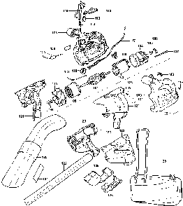 Exploded Diagram A Diagram and Parts List for BV5000 Type 1 Black and Decker Leaf Blower / Vacuum